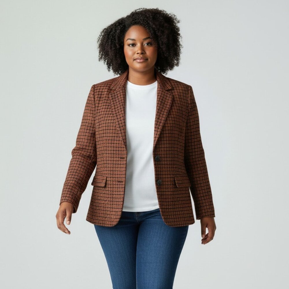 Talbots Houndstooth Blazer New - Picture 3 of 10